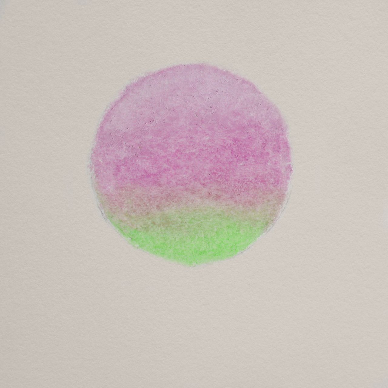 The artwork for this release. A pastel circle on a textured paper background. The circle fades from pink at the bottom to blue at the middle and top.